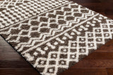 Nour Shaggy Geometric Plush Pile Taupe Rug