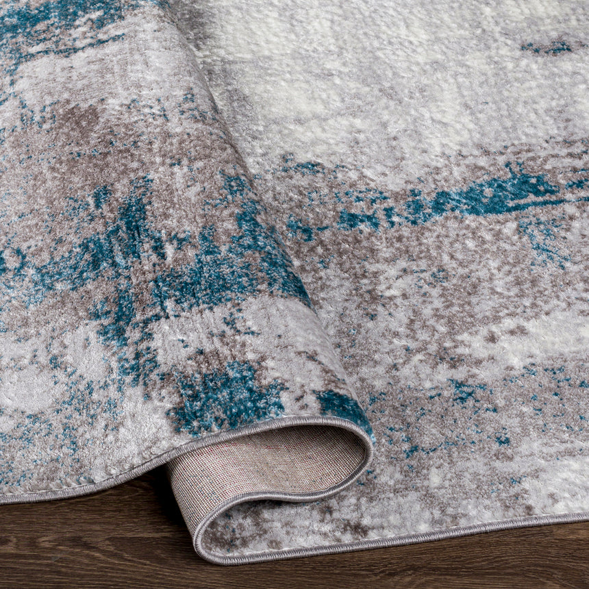 Giulia Abstract Modern Marble Medium Grey Rug