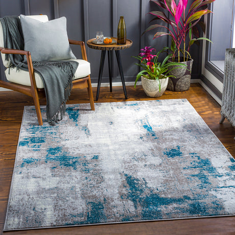 Giulia Abstract Modern Marble Medium Grey Rug - Image 2