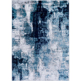 Giulia Abstract Modern Marble Dark Teal Rug