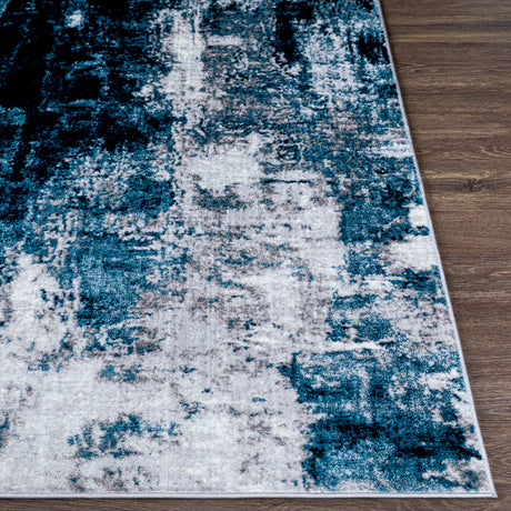 Giulia Abstract Modern Marble Dark Teal Rug - Image 5