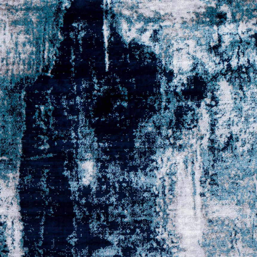 Giulia Abstract Modern Marble Dark Teal Rug