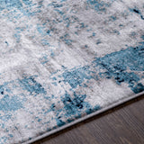 Giulia Abstract Modern Marble Dark Teal Rug