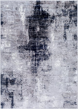 Giulia Abstract Modern Marble Black Rug