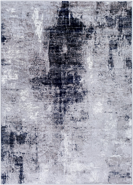 Giulia Abstract Modern Marble Black Rug - Image 1