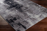 Giulia Abstract Modern Marble Black Rug