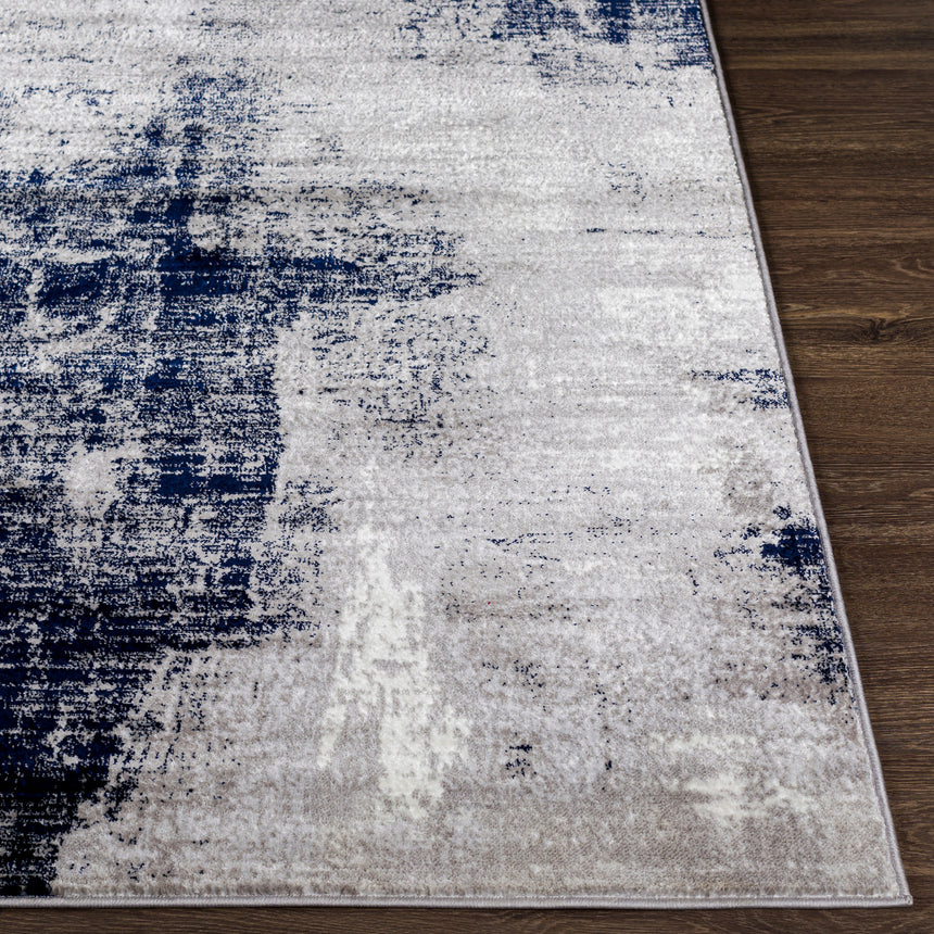 Giulia Abstract Modern Marble Black Rug