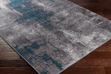 Giulia Abstract Modern Marble Teal Rug